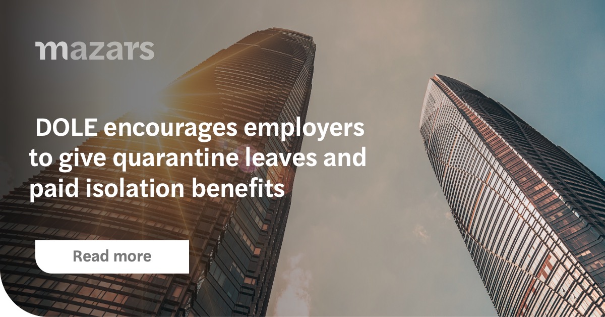 DOLE Labor Advisory 202201 Mazars Philippines Makati Accounting Firm from Mazars Philippines